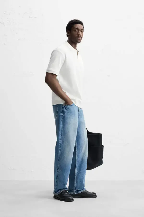 DICKY TEXTURED POLO T-SHIRT-Dirty-white - 4