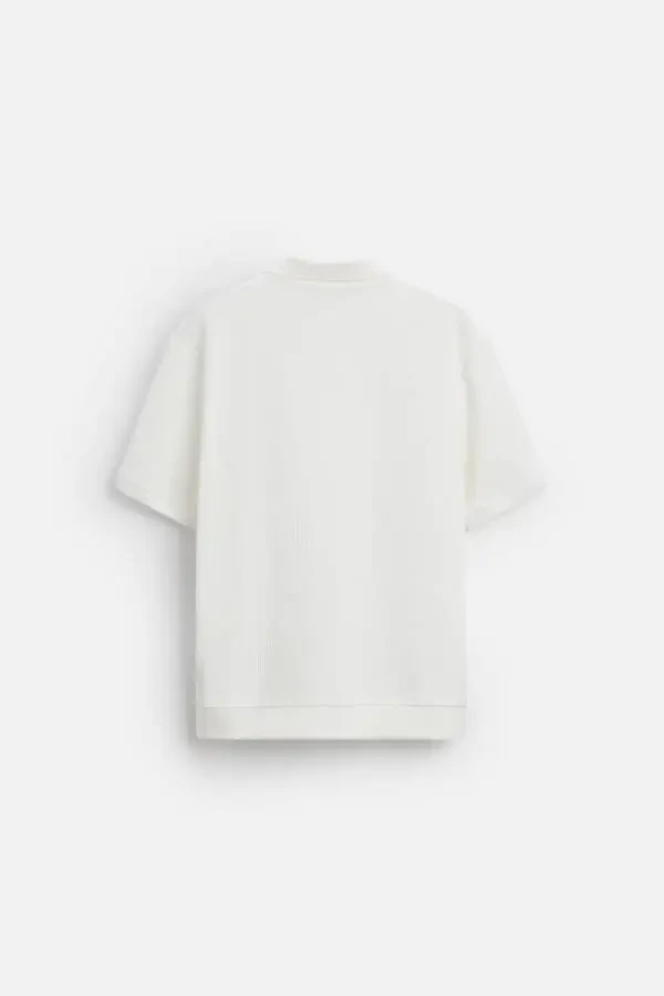DICKY TEXTURED POLO T-SHIRT-Dirty-white - 7