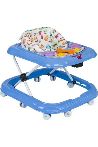 Dido Balikli Yurultec Orumcek Bebek Yurulteci 3 Kademeli Oyuncakli 10 Tekerlekli Ilk Adim Oyuncakli-Mavi - 1