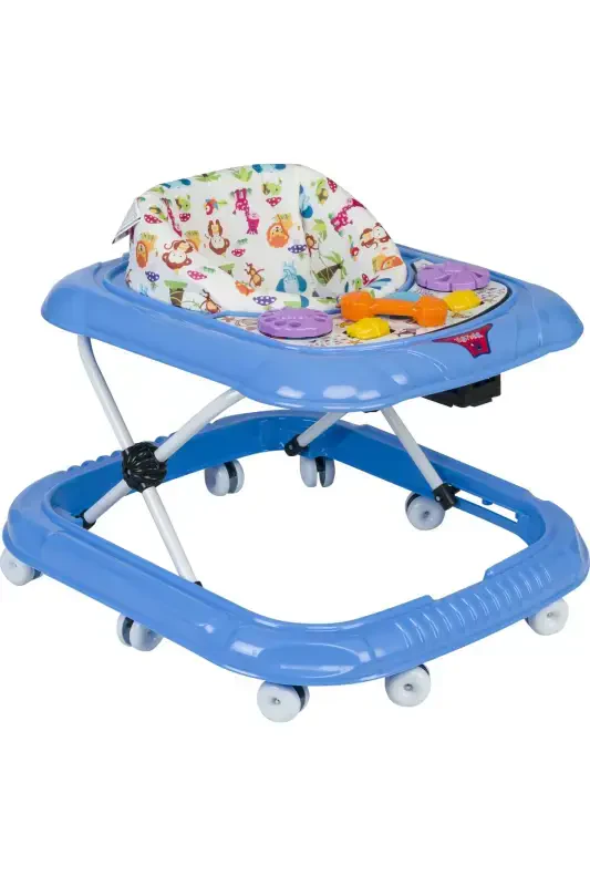 Dido Balikli Yurultec Orumcek Bebek Yurulteci 3 Kademeli Oyuncakli 10 Tekerlekli Ilk Adim Oyuncakli-Mavi - 1