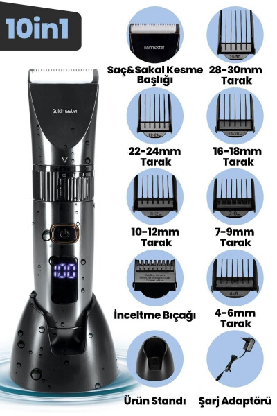 Diego Gm9103 10-in-1 Wet Dry Rechargeable Hair Clipper - 1