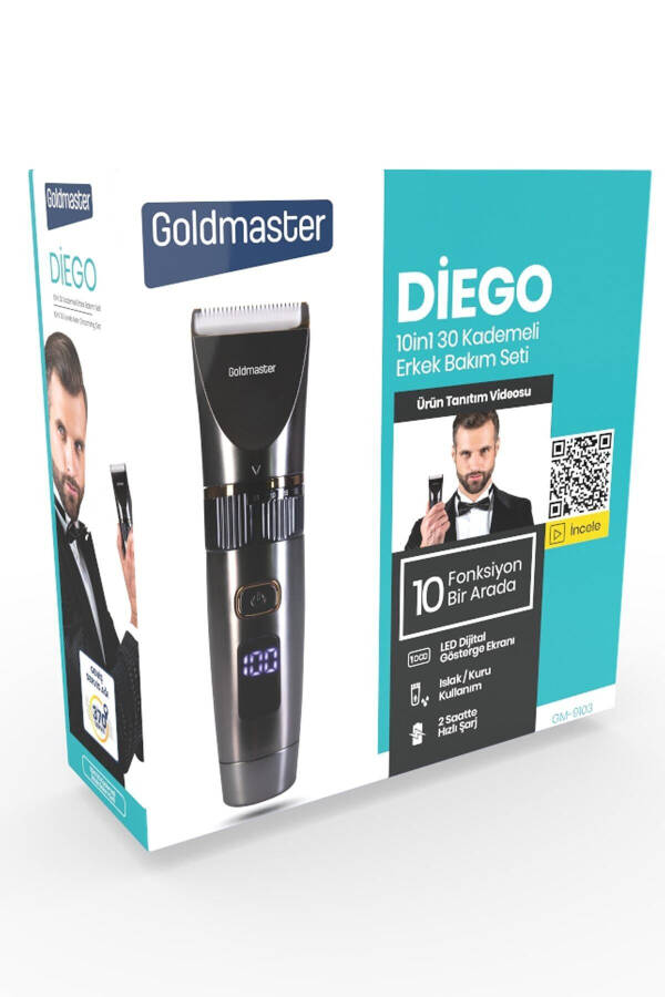 Diego Gm9103 10in1 Islak Kuru Şarjlı Saç Kesme Makinesi - SİYAH - 32
