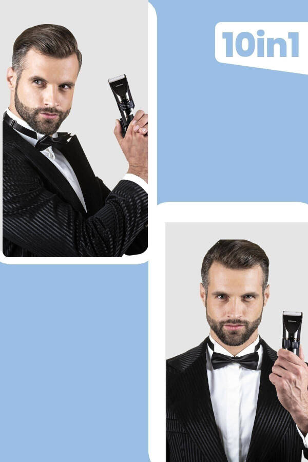 Diego Gm9103 10in1 Islak Kuru Şarjlı Saç Kesme Makinesi - SİYAH - 12