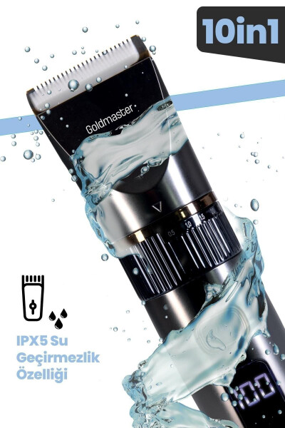 Diego Gm9103 10in1 Islak Kuru Şarjlı Saç Kesme Makinesi - SİYAH - 3