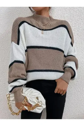 Dier Moda Ayollar Chiziqli Katta O'lchamli Jumper - Vizyon - 3