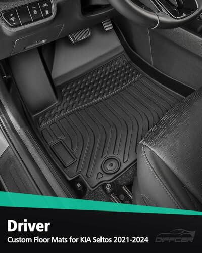 DiffCar® for KIA Seltos Floor Mats & Cargo Liner 2024 2023 2022 2021 | All-Weather Custom Fit Car Accessories for Seltos Interior Protection | TPE Floor Trunk Mats Set (Not for Seltos SX Turbo Model - 7