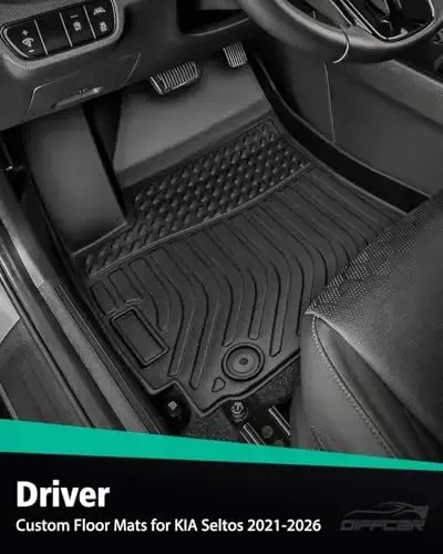 DiffCar® for KIA Seltos Floor Mats & Cargo Liner 2024 2023 2022 2021 | All-Weather Custom Fit Car Accessories for Seltos Interior Protection | TPE Floor Trunk Mats Set (Not for Seltos SX Turbo Model - 4