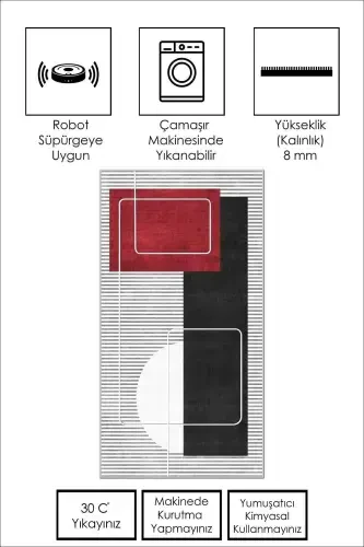 Digital Bosma Yuviladigan Sirpanmaydigan Taglik Dog 'Qolmaydigan Qora Oshxona Gilami Mehmonxona Gilami Va Yo'lak-qora - WEST HOME (1)