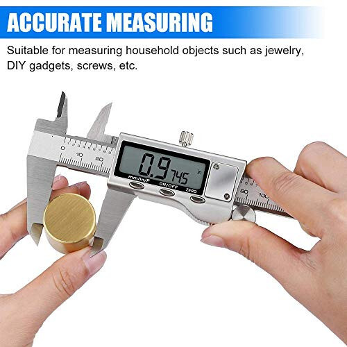 Digital Caliper Measuring Tool, Stainless Steel Vernier Caliper Digital Micrometer with Large LCD Screen, Easy Switch from Inch Metric Fraction, 6 Inch Caliper Tool for DIY/Household - 2