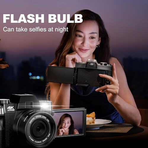 Digital Camera, 48MP Cameras for Photography with WiFi & App Control, 4K Vlogging Camera for YouTube with Bag, Compact Camera, Perfect for Entry-Level Users and Beginners with Macro&Wide Lens-32GB Card - 5