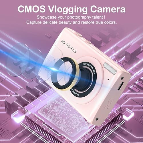 Digital Camera, 4K Kids Camera for Photography, 64MP MP3 Player Vlogging Camera for YouTube, 2.8” IPS Screen, Auto Focus, 18X Zoom, 10 Filters, Point and Shoot Digital Cameras for Kids-Pink - 4