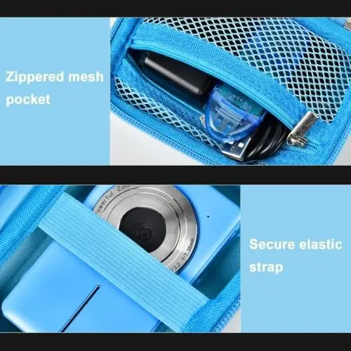 Digital Camera Case Compatible with VAHOIALD FHD 1080P/ for CAMKORY Digital Point and Shoot/for KODAK PIXPRO FZ45-BK 16MP Vlogging/for IWEUKJLO/for Nsoela, Holder for SD Card More- Blue (Box Only) - 6
