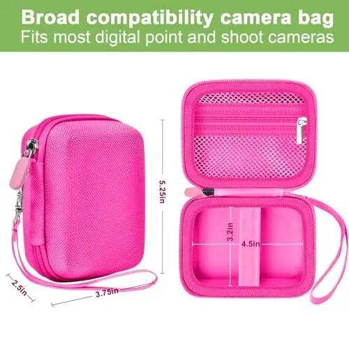 Digital Camera Case Compatible with VAHOIALD FHD 1080P/ for CAMKORY Digital Point and Shoot/for KODAK PIXPRO FZ45-BK 16MP Vlogging/for IWEUKJLO/for Nsoela, Holder for SD Card More- (Box Only) - 3