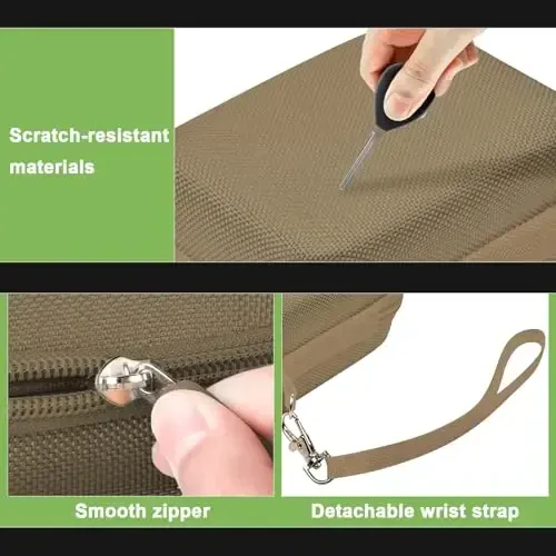 Digital Camera Case Compatible with VAHOIALD FHD 1080P/ for CAMKORY Digital Point and Shoot/for KODAK PIXPRO FZ45-BK 16MP Vlogging/for IWEUKJLO/for Nsoela, Holder for SD Card More- Brown (Box Only) - 4