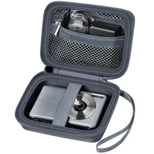 Digital Camera Case Compatible with VAHOIALD FHD 1080P/ for CAMKORY Digital Point and Shoot/for KODAK PIXPRO FZ45-BK 16MP Vlogging/for IWEUKJLO/for Nsoela, Holder for SD Card More- Grey (Box Only) 