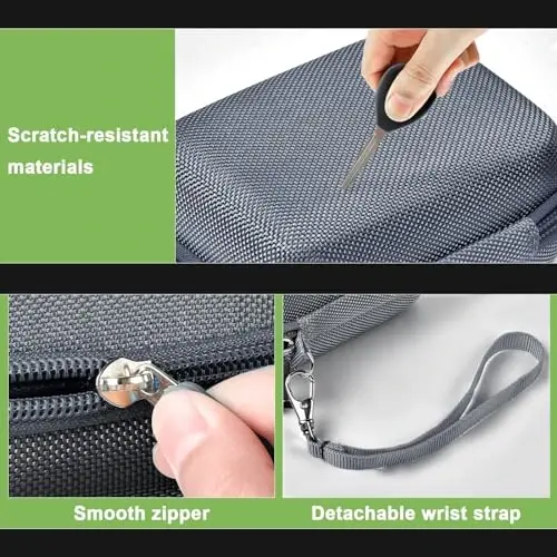 Digital Camera Case Compatible with VAHOIALD FHD 1080P/ for CAMKORY Digital Point and Shoot/for KODAK PIXPRO FZ45-BK 16MP Vlogging/for IWEUKJLO/for Nsoela, Holder for SD Card More- Grey (Box Only) - 3