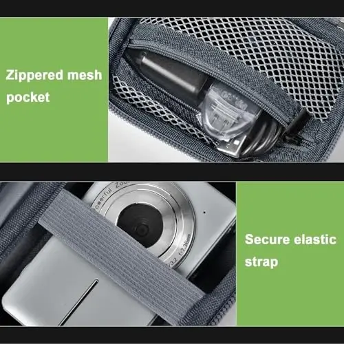 Digital Camera Case Compatible with VAHOIALD FHD 1080P/ for CAMKORY Digital Point and Shoot/for KODAK PIXPRO FZ45-BK 16MP Vlogging/for IWEUKJLO/for Nsoela, Holder for SD Card More- Grey (Box Only) - 6