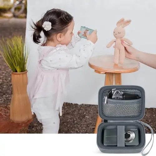 Digital Camera Case Compatible with VAHOIALD FHD 1080P/ for CAMKORY Digital Point and Shoot/for KODAK PIXPRO FZ45-BK 16MP Vlogging/for IWEUKJLO/for Nsoela, Holder for SD Card More- Grey (Box Only) - 7