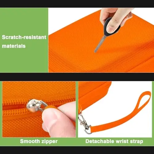 Digital Camera Case Compatible with VAHOIALD FHD 1080P/ for CAMKORY Digital Point and Shoot/for KODAK PIXPRO FZ45-BK 16MP Vlogging/for IWEUKJLO/for Nsoela, Holder for SD Card More- Orange (Box Only) - 4