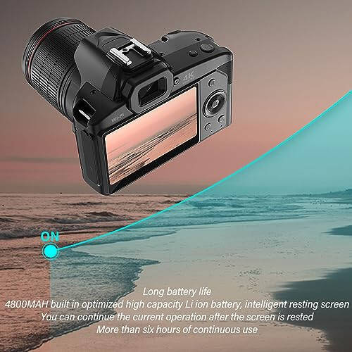 Digital Camera for Photography, 4K 64MP Video Camera Vlogging Camera with 16X Digital Zoom, Night Vision, 3 Inch IPS Screen, Professional Digital Camera - 7