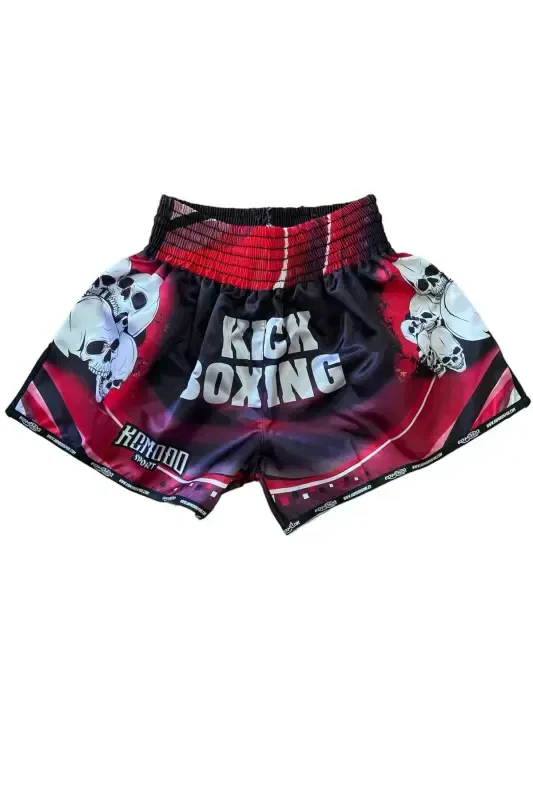 DIGITAL CUSTOM DESIGN KICK BOXING SHORTS-BLACK - 1