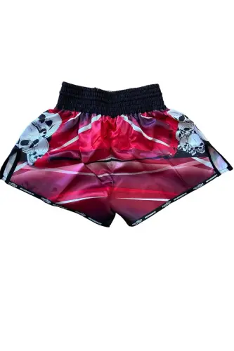 DIGITAL CUSTOM DESIGN KICKBOXING SHORTS - BLACK AND WHITE - 6