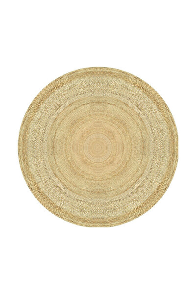 Digital Jute Look Non-Slip Washable Round Living Room Rug Kitchen Rug Kids Rug Mat - 2