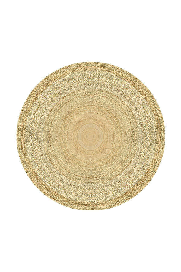 Digital Jute Look Non-Slip Washable Round Living Room Rug Kitchen Rug Kids Rug Mat - 2