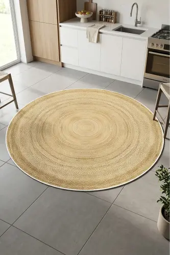 Digital Jute Look Non-Slip Washable Round Living Room Rug Kitchen Rug Kids Rug Mat - DECOMIA HOME (1)