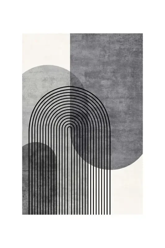 Digital Non-Slip Scandinavian Washable Black Gray Beige Living Room Rug Kitchen Rug Balcony Rug Runner - 2