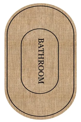 Digital Non-Slip Washable Jute Look Bath Modern Bathroom Mat Bath Rug Toilet Set-Jute - DECOMIA HOME (1)