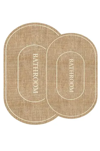 Digital Non-Slip Washable Jute Look Bath Modern Bathroom Mat Bathroom Rug Toilet Set - DECOMIA HOME (1)
