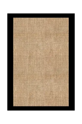 Digital Non-Slip Washable Jute Look Black Framed Living Room Rug Kitchen Rug Runner - 8