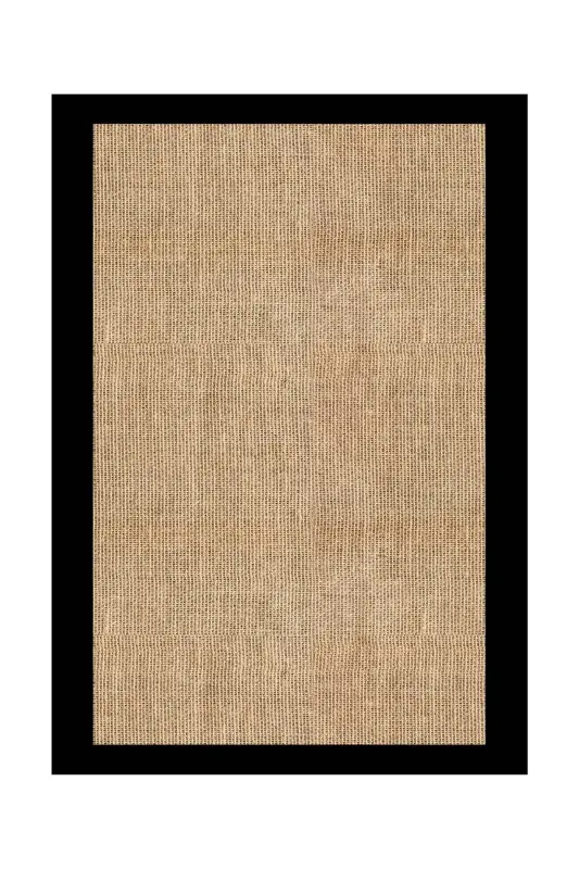 Digital Non-Slip Washable Jute Look Black Framed Living Room Rug Kitchen Rug Runner - 8