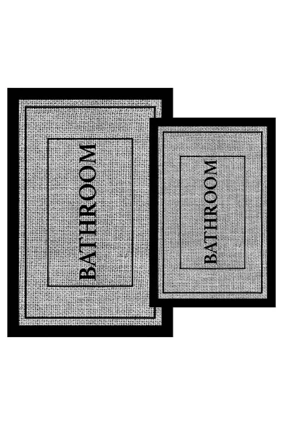 Digital Non-Slip Washable Jute Look Double Bathroom Rug Bath Mat Set Bath Carpet - DECOMIA HOME (1)