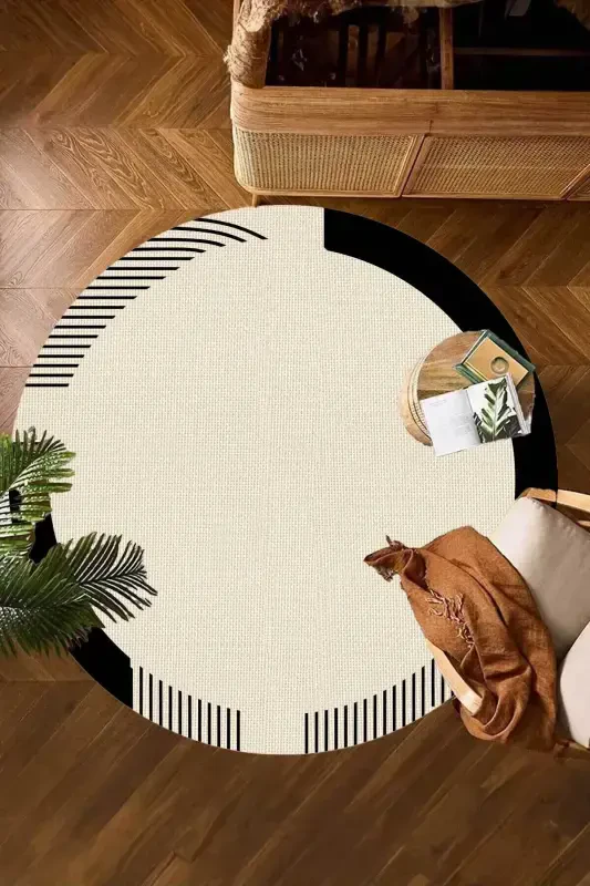 Digital Non-Slip Washable Jute Look Living Room Carpet Kitchen Carpet Balcony Carpet Runner Home Decor-Anthracite - DECOMIA HOME