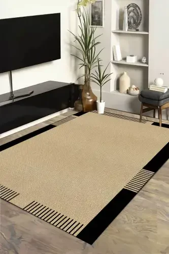 Digital Non-Slip Washable Jute Look Living Room Carpet Kitchen Carpet Balcony Carpet Runner Home Decor-Jute - 1