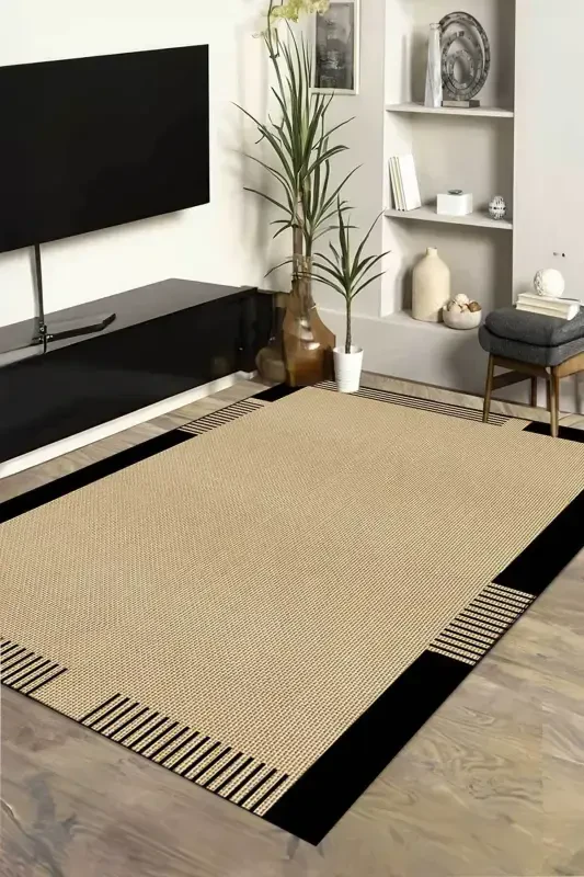 Digital Non-Slip Washable Jute Look Living Room Carpet Kitchen Carpet Balcony Carpet Runner Home Decor-Jute - DECOMIA HOME
