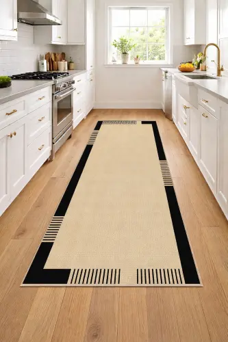 Digital Non-Slip Washable Jute Look Living Room Carpet Kitchen Carpet Balcony Carpet Runner Home Decor-Jute - 3