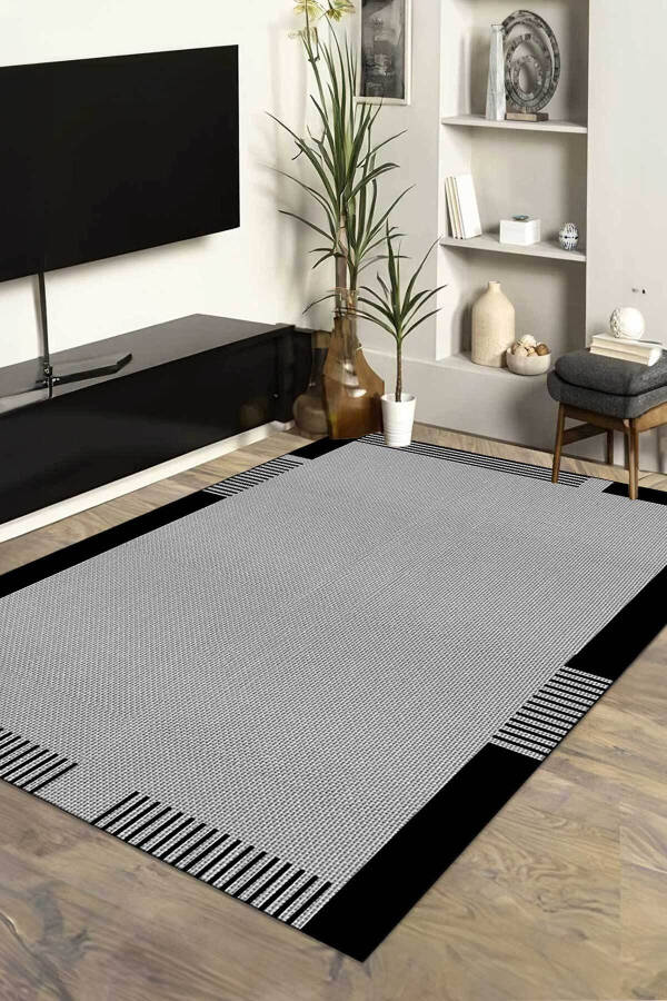 Digital Non-Slip Washable Jute Look Living Room Rug Kitchen Rug Balcony Rug Runner Home Decor - 1