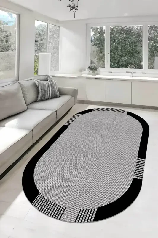 Digital Non-Slip Washable Jute Look Living Room Rug Kitchen Rug Balcony Rug Runner Home Decor - 1