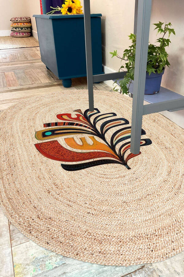 Digital Non-Slip Washable Jute Look Modern Living Room Rug Kitchen Rug Balcony Rug Runner - 1