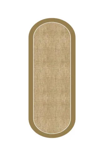 Digital Non-Slip Washable Jute Look Oval Living Room Carpet Kitchen Carpet Hallway Carpet Runner-Mink - 2