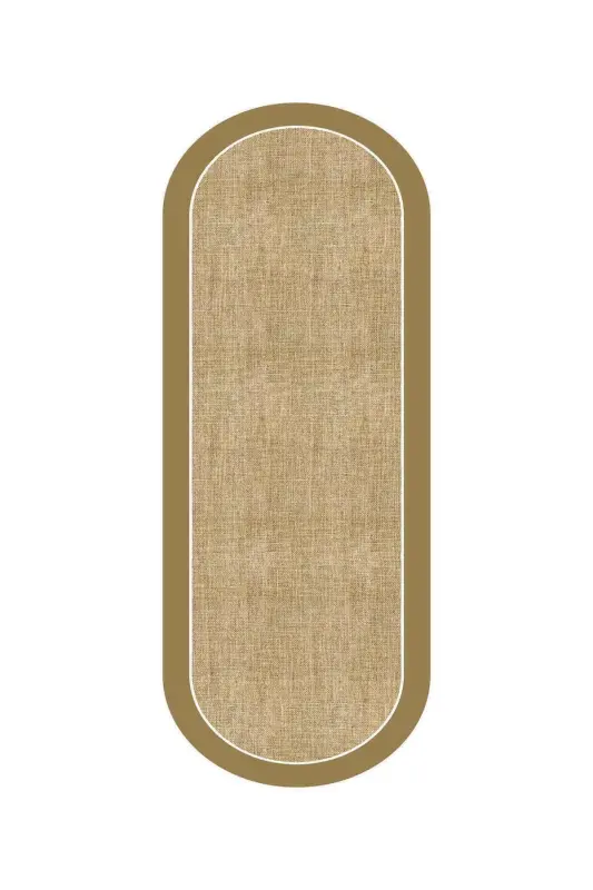 Digital Non-Slip Washable Jute Look Oval Living Room Carpet Kitchen Carpet Hallway Carpet Runner-Mink - 2