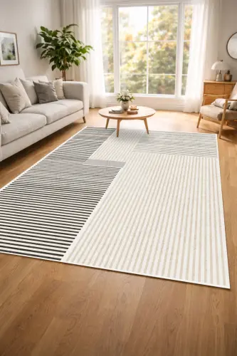 Digital Non-Slip Washable Modern Striped Gray Living Room Rug Kitchen Rug Balcony Rug Runner - DECOMIA HOME (1)
