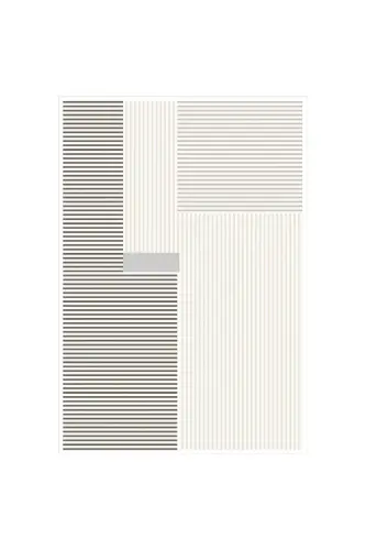 Digital Non-Slip Washable Modern Striped Gray Living Room Rug Kitchen Rug Balcony Rug Runner - 5