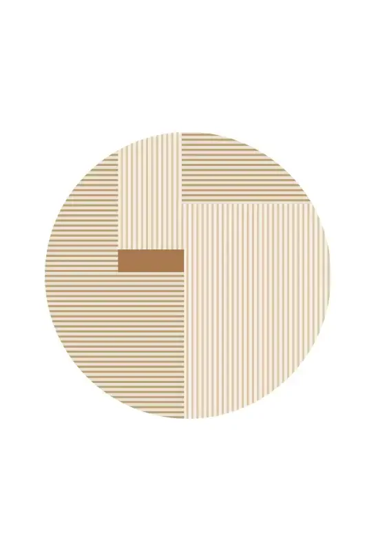 Digital Non-Slip Washable Modern Striped Round Living Room Rug Kitchen Rug Corridor Rug - 2