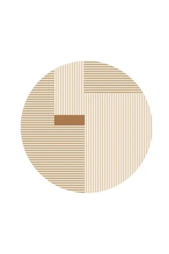 Digital Non-Slip Washable Modern Striped Round Living Room Rug Kitchen Rug Corridor Rug - 4