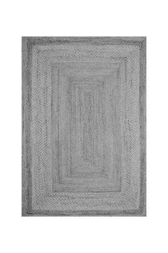Digital Non-Slip Washable Woven Jute Look Modern Living Room Rug Kitchen Rug Balcony Rug - 4