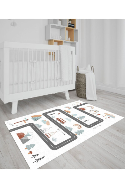 Digital Print Four Season Stain Resistant Washable Non-Slip Antibacterial Children and Baby Rug - 1